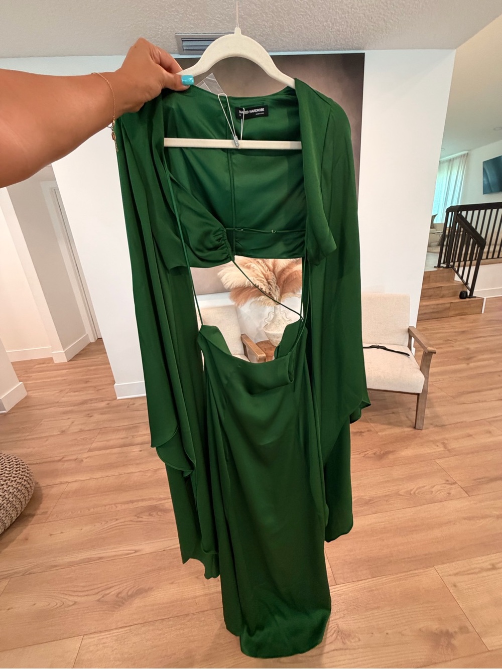 naked wardrobe Emerald Green Cutout Maxi Dress - Picture 4 of 6